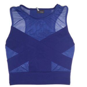 Blue Sheer Sparkle & Fade Crop Top